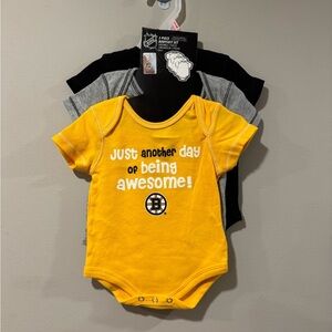 Boston Bruins NHL Newborn & Infant Legend Three-Piece Bodysuit Set